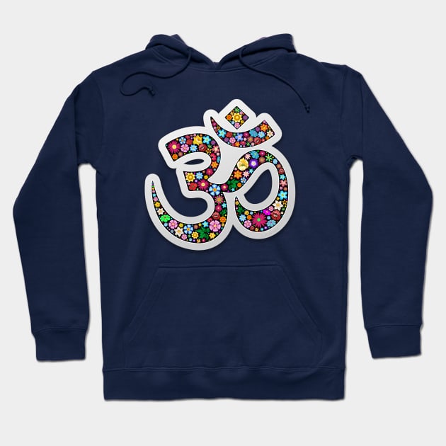 Namaste Yoga Floral Symbol Hoodie by BluedarkArt